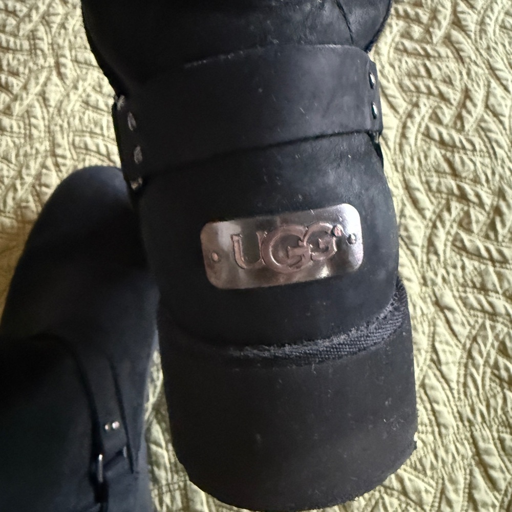 UGG Black Boots with Silver Buckle - Picture 3 of 5